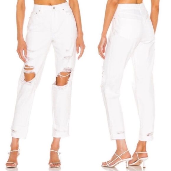 PISTOLA Presley High Rise Relaxed Roller White Jeans Blizzard New With Tags 27 - Picture 1 of 7